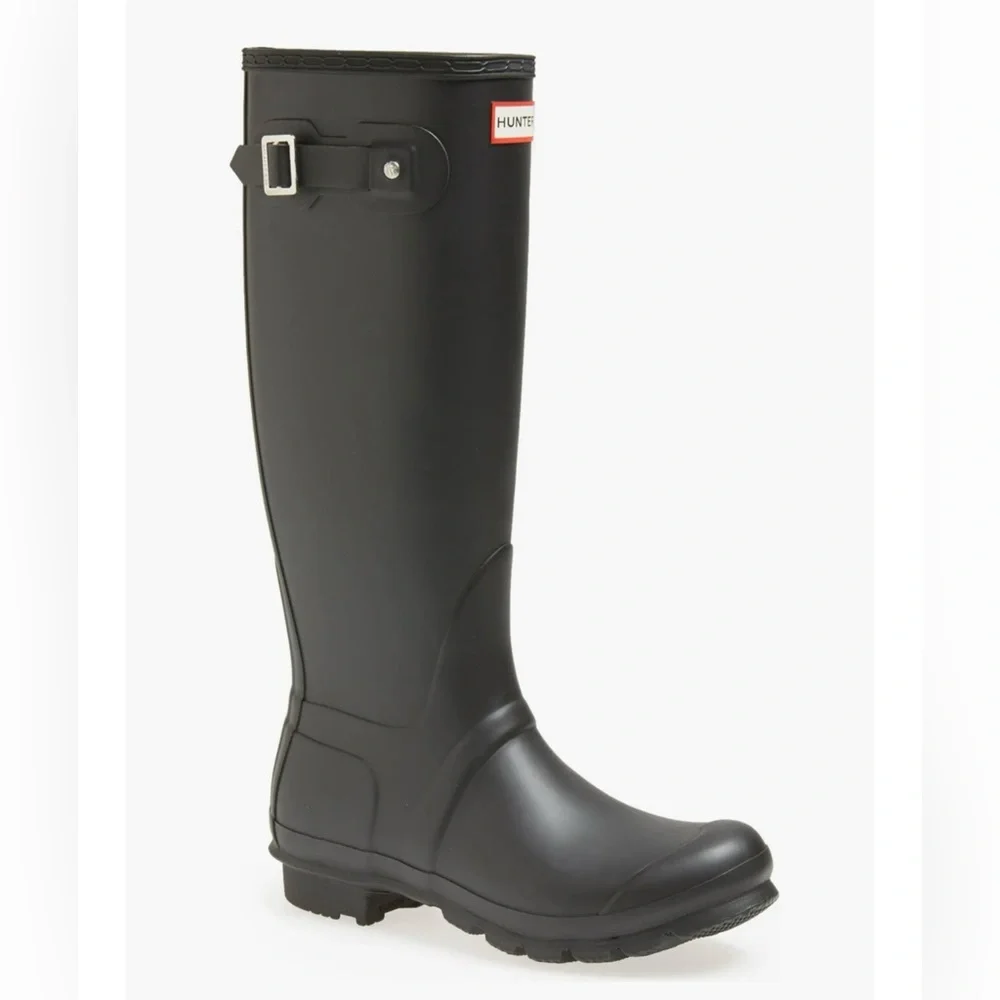 Hunter Original Women’s Slim Fit Tall Black Matte Rain Boots Sz 6 NEW